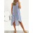 Women Striped Crew Neck High-Low Hem Sleeveless Dress