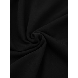 Mens Cat Music Note Print Crew Neck Pullover Sweatshirts