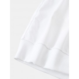 Mens Cartoon Panda Cat Print Crew Neck Pullover Sweatshirts